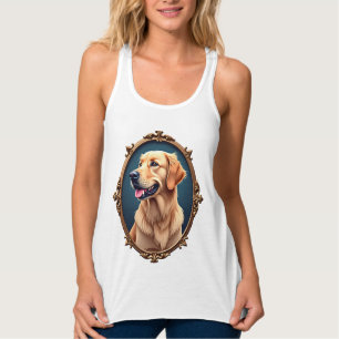 Patriotic Golden Retriever Oval Cameo Shirt 2