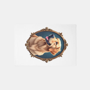 Patriotic Golden Retriever Oval Cameo Shirt 2 Rug