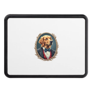 Patriotic Golden Retriever Portrait Vintage Tee 2 Hitch Cover