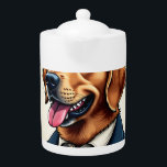 Patriotic Golden Retriever Portrait Vintage Tee Teapot<br><div class="desc">Patriotic Golden Retriever Portrait Vintage Tee</div>
