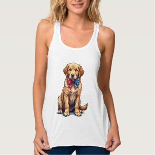 Patriotic Golden Retriever Puppy Vintage Shirt 4