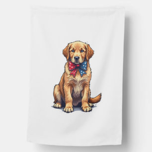 Patriotic Golden Retriever Puppy Vintage Shirt 4 House Flag