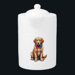 Patriotic Golden Retriever Puppy Vintage Shirt 4 Teapot<br><div class="desc">Patriotic Golden Retriever Puppy Vintage Shirt 4</div>