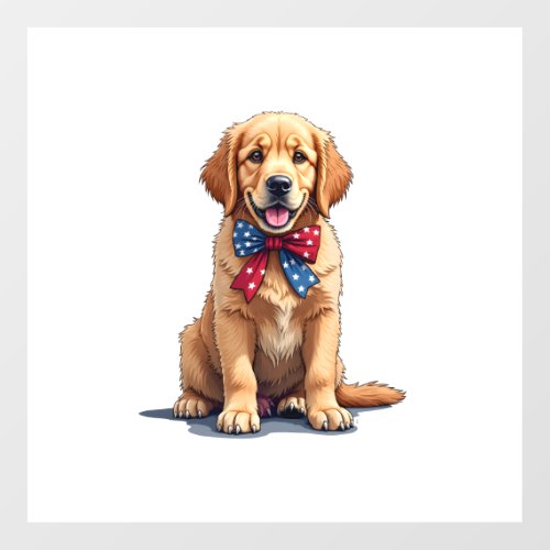 Patriotic Golden Retriever Puppy Vintage Shirt Floor Decals
