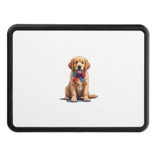 Patriotic Golden Retriever Puppy Vintage Shirt Hitch Cover
