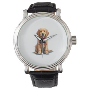 Patriotic Golden Retriever Puppy Vintage Shirt Watch