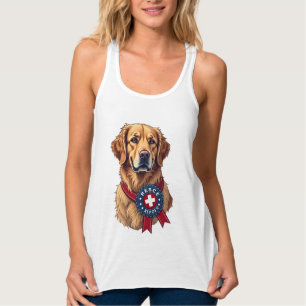 Patriotic Golden Retriever Rescue Vintage Tee 4