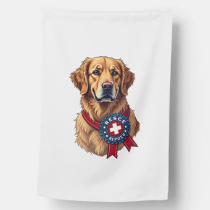Patriotic Golden Retriever Rescue Vintage Tee 4 House Flag