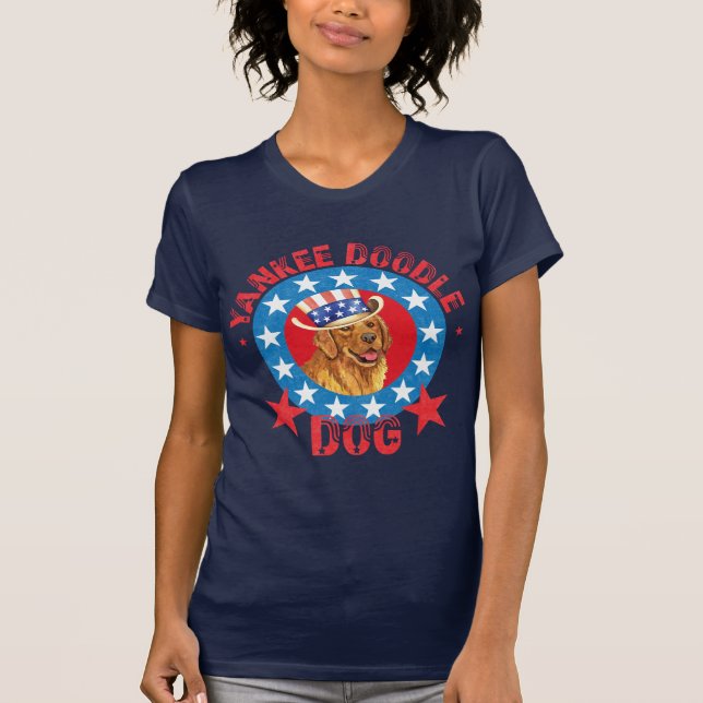 Patriotic Golden Retriever T-Shirt (Front)