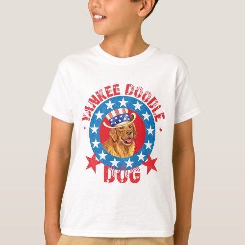 Patriotic Golden Retriever T_Shirt