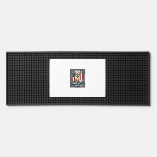 Patriotic Golden Retriever Vector Graphic Tee_1 Bar Mat