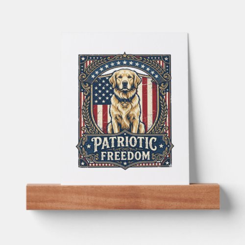 Patriotic Golden Retriever Vector Graphic Tee_1 Picture Ledge