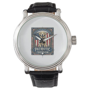 Patriotic Golden Retriever Vector Graphic Tee_1 Watch
