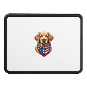 Patriotic Golden Retriever Vintage Engraving Shirt Hitch Cover