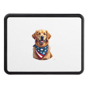 Patriotic Golden Retriever Vintage Engraving Shirt Hitch Cover