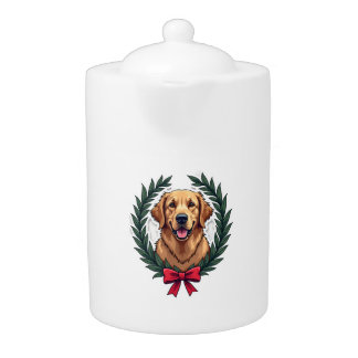 Patriotic Golden Retriever Wreath Vintage Shirt Teapot