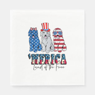 Patriotic Goldendoodle Dog 4th of July America USA Napkins