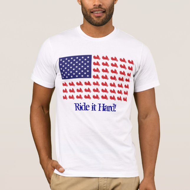 Patriotic Goldwing Motorcycle T-Shirt (Front)