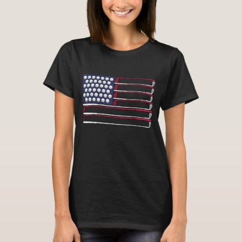 Patriotic Golf American 4th of July Golf Clubs Ame T_Shirt