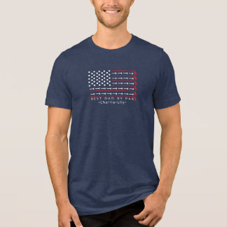 Patriotic Golf American Flag Best Dad By Par Names Tri-Blend Shirt