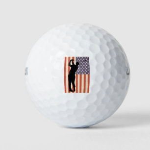 Patriotic Golf Balls with American Flag