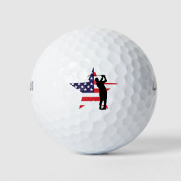 Patriotic Golf Balls with American Flag