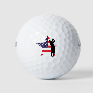 Patriotic Golf Balls with American Flag