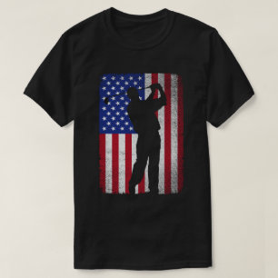 Patriotic Golf Golfing American Flag 4th Of July T-Shirt