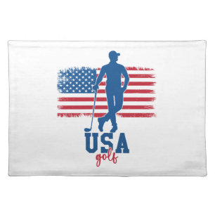 Patriotic Golf USA Cloth Placemat