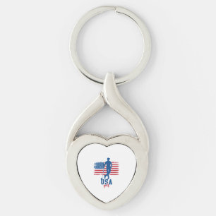 Patriotic Golf USA Keychain