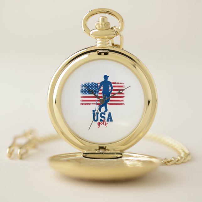 Patriotic Golf USA Pocket Watch (Inside)