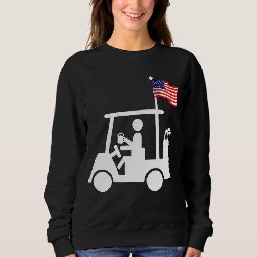 Patriotic Golf Wear USA Strong Golf Cart Sweatshirt