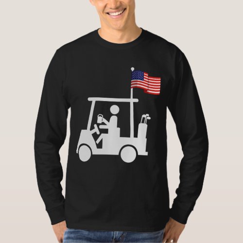 Patriotic Golf Wear USA Strong Golf Cart T_Shirt