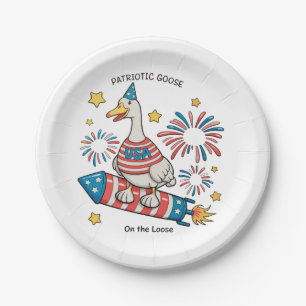 Patriotic Goose 250th Anniversary 4th Of July Paper Plates