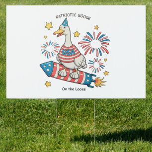 Patriotic Goose 250th Anniversary 4th Of July Sign