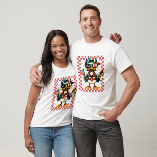 Patriotic Goose 4th of July Coquette USA T-Shirt