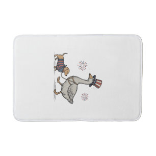 Patriotic Goose and Dachshund Vintage Shirt Design Bath Mat