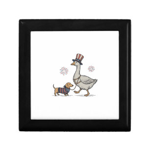 Patriotic Goose and Dachshund Vintage Shirt Design Gift Box