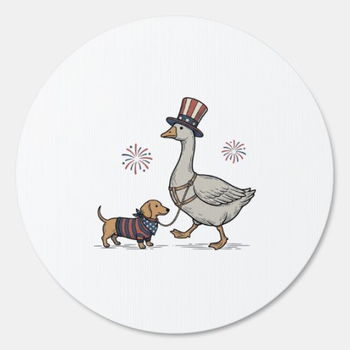 Patriotic Goose and Dachshund Vintage Shirt Design Sign