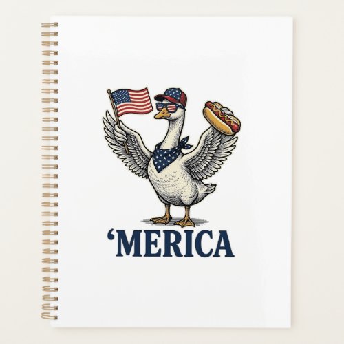 Patriotic Goose 'Merica Hot Dog Vintage Shirt Desi Planner