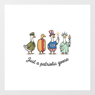 Patriotic Goose Vintage Engraving Funny USA Shirt  Floor Decals