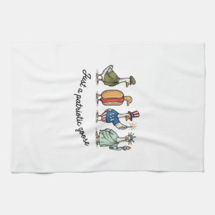 Patriotic Goose Vintage Engraving Funny USA Shirt  Kitchen Towel