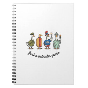 Patriotic Goose Vintage Engraving Funny USA Shirt Notebook