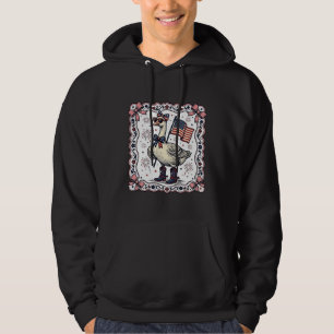 Patriotic Goose Vintage Engraving Hoodie