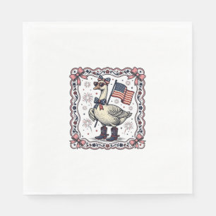 Patriotic Goose Vintage Engraving Napkins