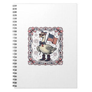 Patriotic Goose Vintage Engraving Notebook