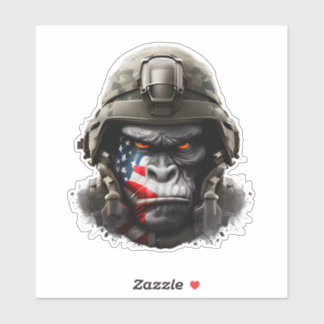 Patriotic Gorilla Face Sticker