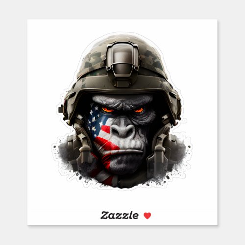 Patriotic Gorilla Face Sticker