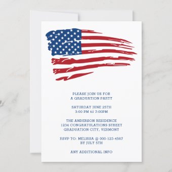 Patriotic Graduate Photo Flag Military Graduation Invitation | Zazzle
