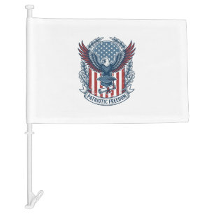 Patriotic Graduation Vector Graphic Tee Car Flag
